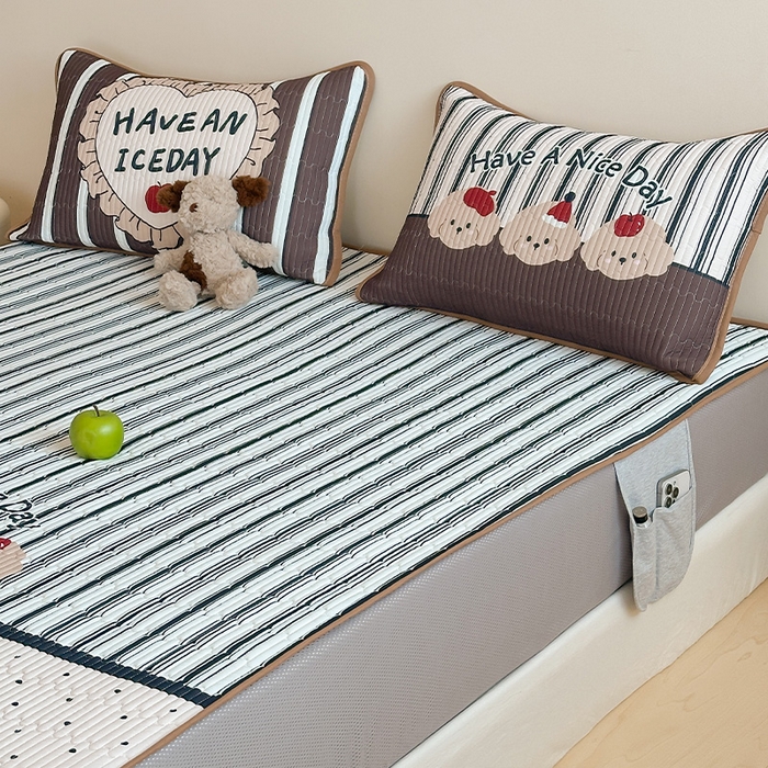 91家纺网 家纺一手货源 找家纺 RYB红黄兰 2025新款ins设计师原创大版小清新软凉席席子 美拉德狗狗