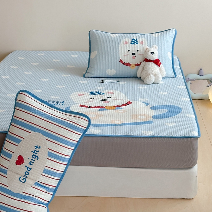 91家纺网 家纺一手货源 找家纺 RYB红黄兰 2025新款ins设计师原创大版小清新软凉席席子 茶杯西高地