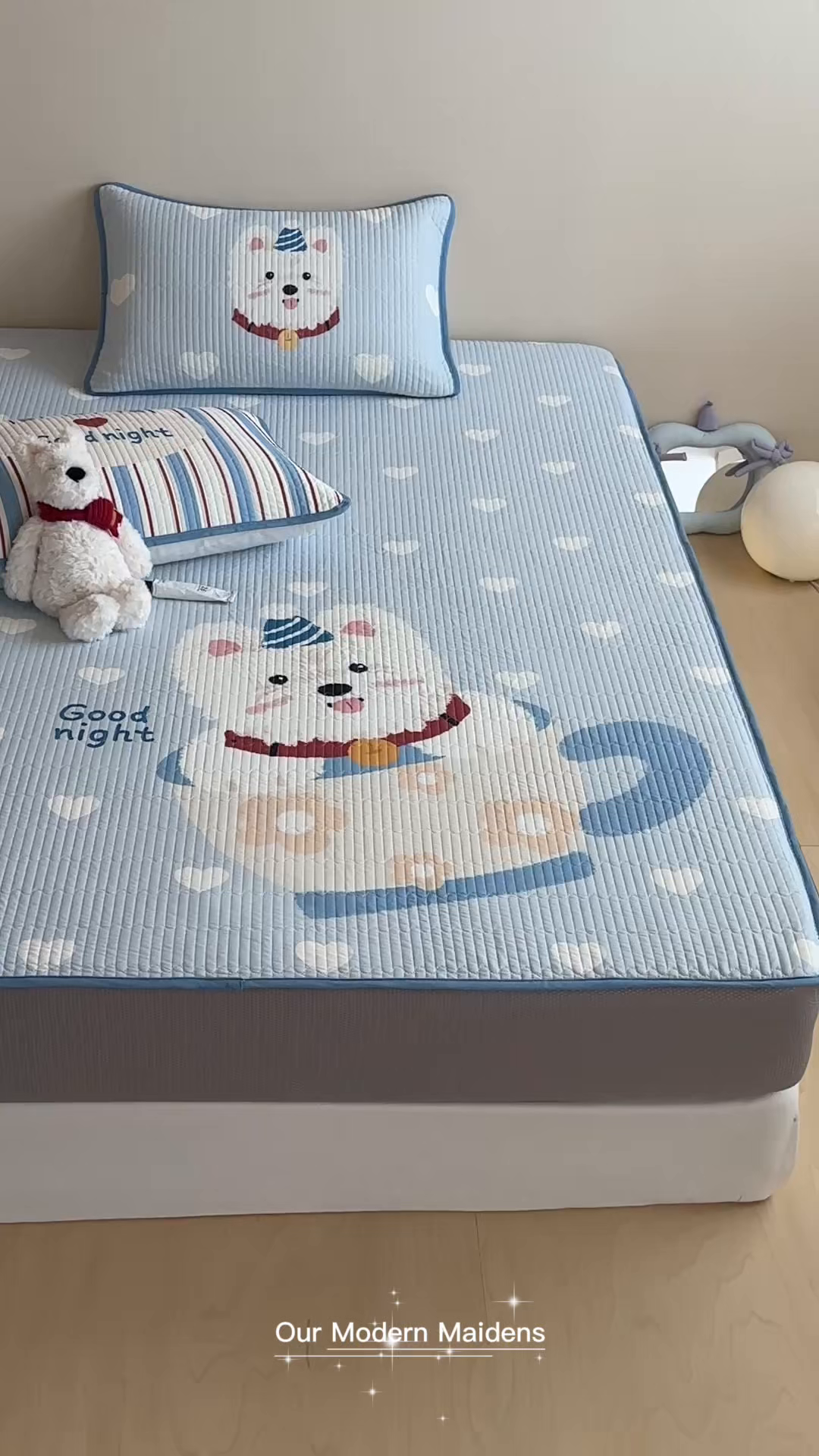 91家纺网 家纺一手货源 找家纺 RYB红黄兰 2025新款ins设计师原创大版小清新软凉席席子 茶杯西高地