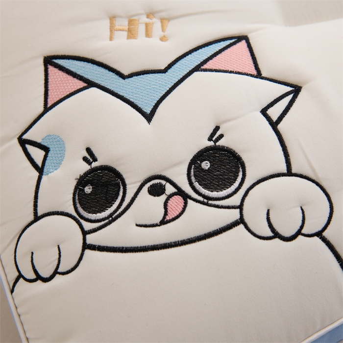 91家纺网 家纺一手货源 找家纺 雅晨枕芯 2025新款小馋猫亲子护颈枕枕头枕芯 蓝边儿童款30*50cm/只 小馋猫亲子护颈枕