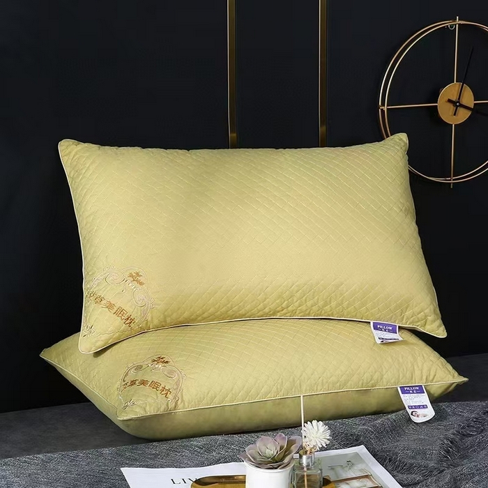 91家纺网 家纺一手货源 找家纺 （总）雅晨枕芯 2025新款艾草美眠单双边枕成人家用羽丝棉枕头枕芯学生宿舍