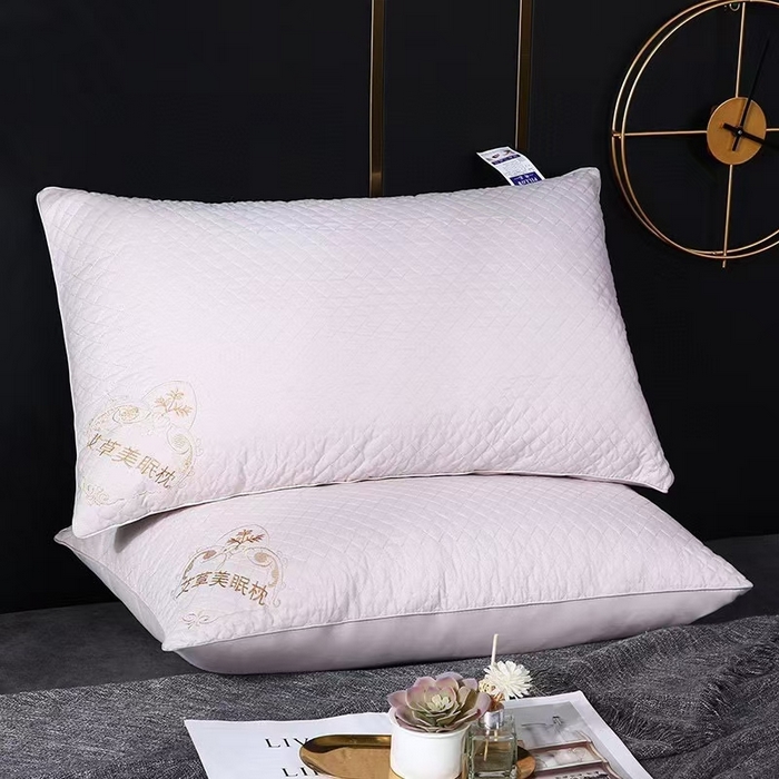 91家纺网 家纺一手货源 找家纺 （总）雅晨枕芯 2025新款艾草美眠单双边枕成人家用羽丝棉枕头枕芯学生宿舍