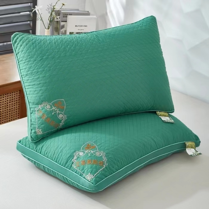 91家纺网 家纺一手货源 找家纺 （总）雅晨枕芯 2025新款艾草美眠单双边枕成人家用羽丝棉枕头枕芯学生宿舍