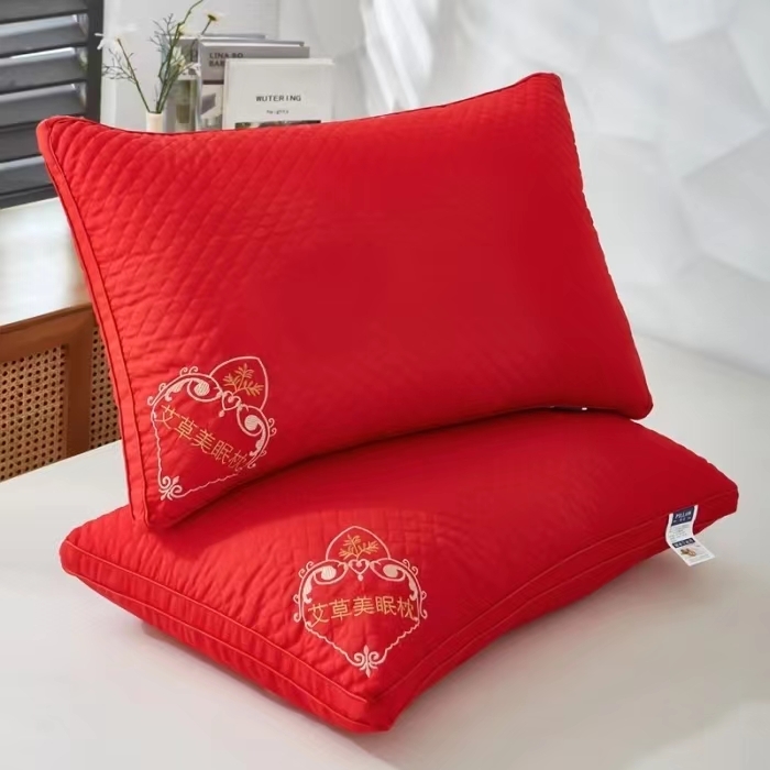 91家纺网 家纺一手货源 找家纺 （总）雅晨枕芯 2025新款艾草美眠单双边枕成人家用羽丝棉枕头枕芯学生宿舍