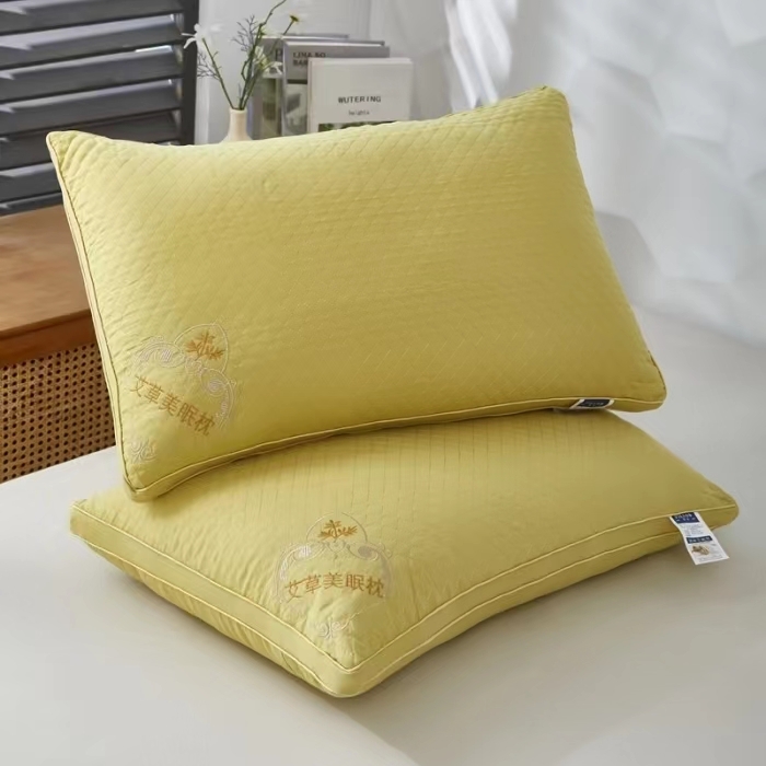 91家纺网 家纺一手货源 找家纺 （总）雅晨枕芯 2025新款艾草美眠单双边枕成人家用羽丝棉枕头枕芯学生宿舍