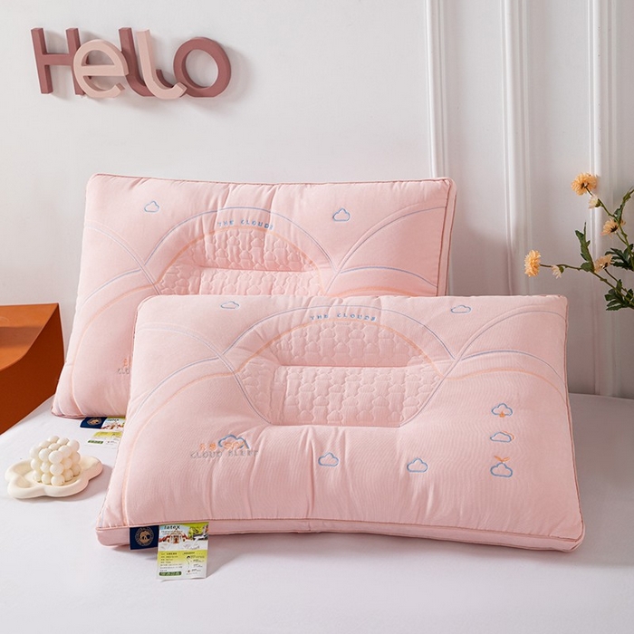 雅晨枕芯 2025新款A类云感SPA枕芯酒店护颈枕头枕芯 云感SPA护颈枕-粉色 48*74cm/只
