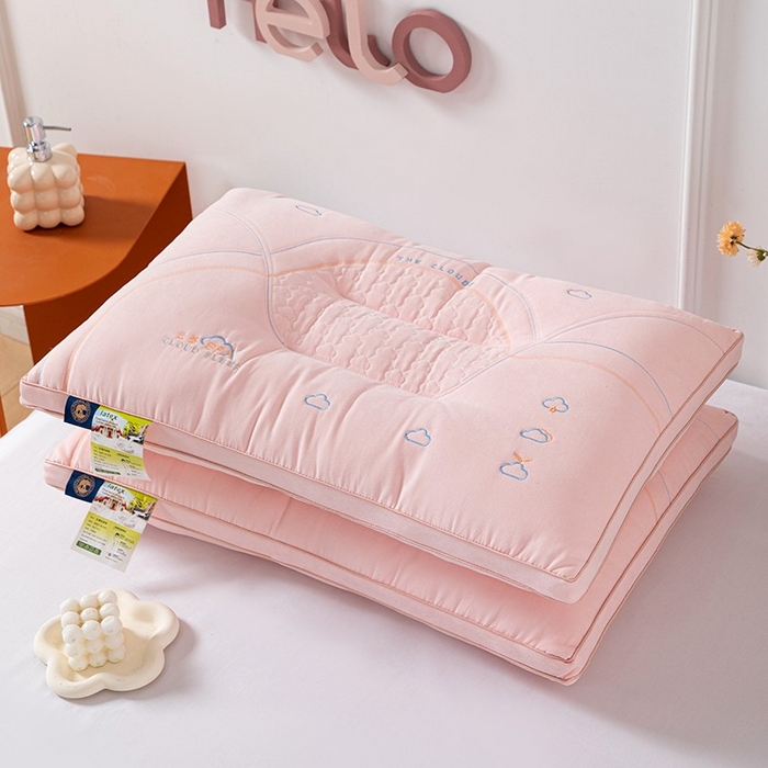 91家纺网 家纺一手货源 找家纺 雅晨枕芯 2025新款A类云感SPA枕芯酒店护颈枕头枕芯 云感SPA护颈枕-粉色 48*74cm/只