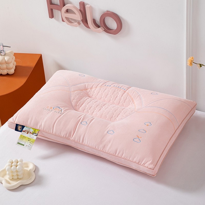 91家纺网 家纺一手货源 找家纺 雅晨枕芯 2025新款A类云感SPA枕芯酒店护颈枕头枕芯 云感SPA护颈枕-粉色 48*74cm/只