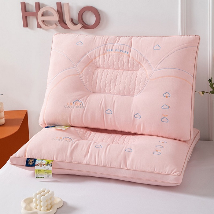 91家纺网 家纺一手货源 找家纺 雅晨枕芯 2025新款A类云感SPA枕芯酒店护颈枕头枕芯 云感SPA护颈枕-粉色 48*74cm/只