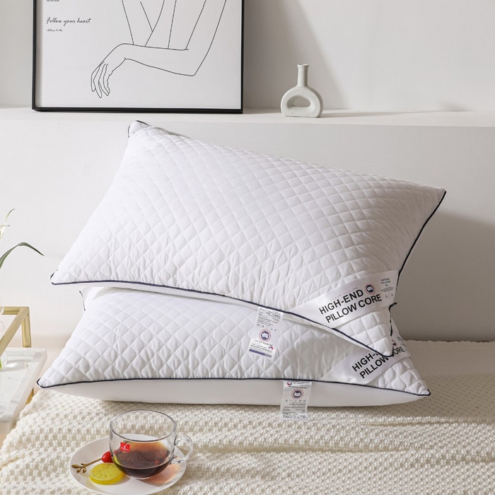（总）雅晨枕芯 2025新款单边立体绗绣方格枕枕头枕芯