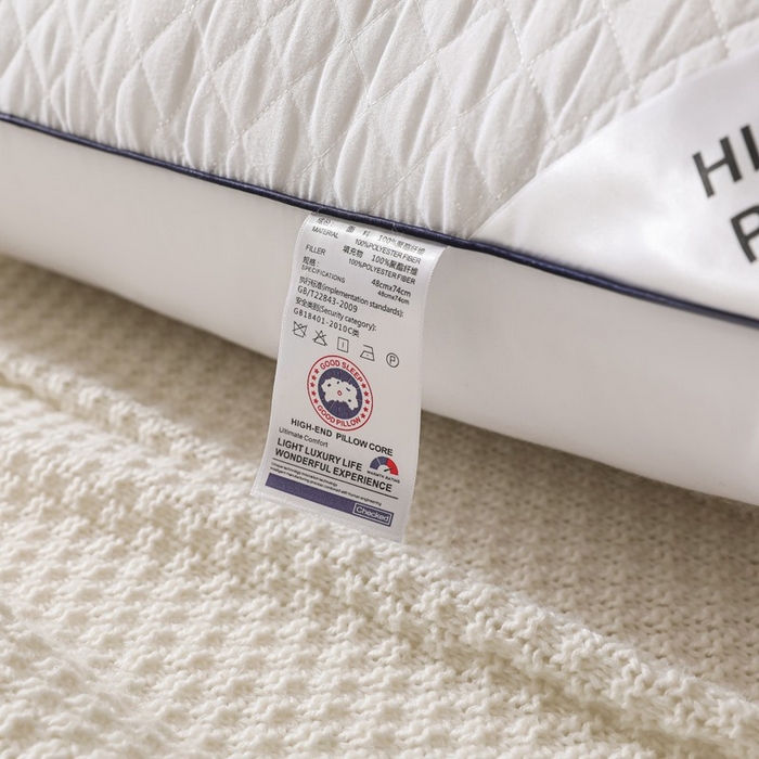 91家纺网 家纺一手货源 找家纺 雅晨枕芯 2025新款单边立体绗绣方格枕枕头枕芯 单边白-低枕 48*74cm/只