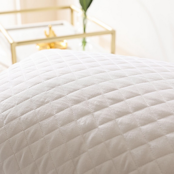 91家纺网 家纺一手货源 找家纺 雅晨枕芯 2025新款单边立体绗绣方格枕枕头枕芯 双边蓝白-高枕 48*74cm/只