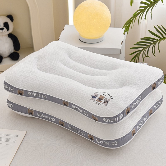 91家纺网 家纺一手货源 找家纺 雅晨枕芯 2025新款枕芯针织卡通小熊亲子组合枕儿童学生成人枕定型护颈枕枕枕头枕芯 顽皮熊亲子组合枕30x50cm儿童枕 一只