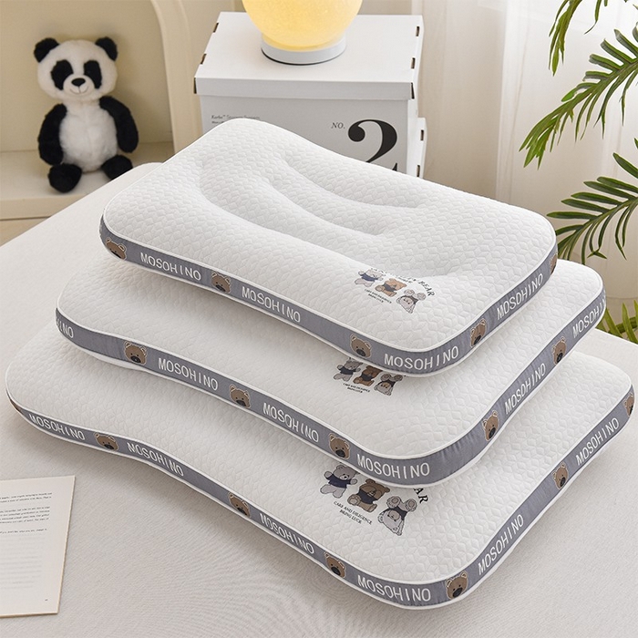 91家纺网 家纺一手货源 找家纺 雅晨枕芯 2025新款枕芯针织卡通小熊亲子组合枕儿童学生成人枕定型护颈枕枕枕头枕芯 顽皮熊亲子组合枕40x60cm学生枕 一只