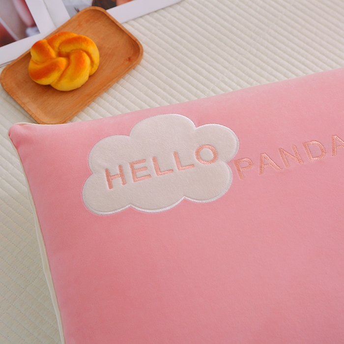 91家纺网 家纺一手货源 找家纺 （总）雅晨枕芯 2025新款HELLO纯色云朵宝宝绒羽丝绒枕枕头枕芯