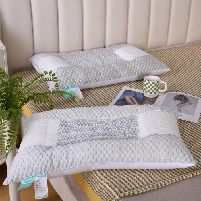 91家纺网 家纺一手货源 找家纺 雅晨枕芯 2025新款3D凉豆豆护颈椎枕头酒店助睡眠决明子枕芯感豆豆低枕枕头枕芯 灰色 48*74cm/只