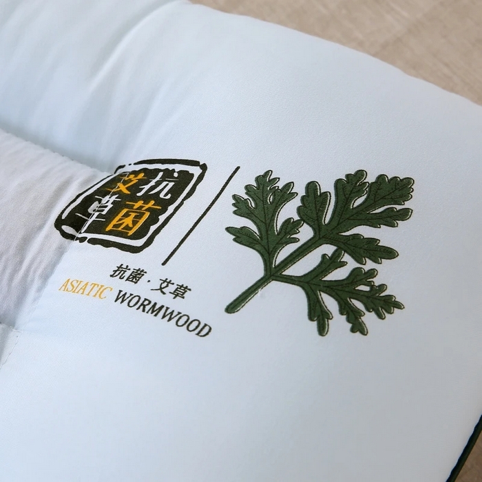 91家纺网 家纺一手货源 找家纺 雅晨枕芯 2025新款艾草抗菌决明子磁疗定型护颈枕枕头枕芯 淡绿-中枕 48*74cm/只