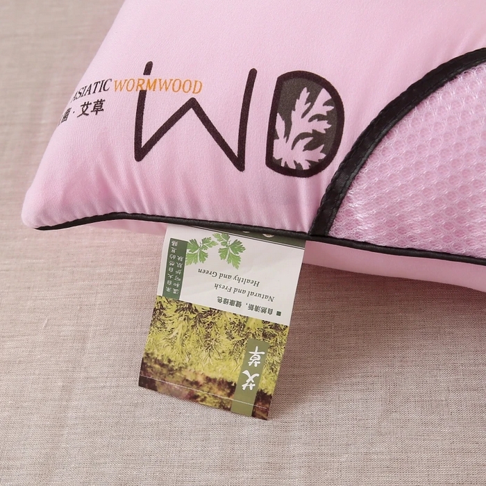 91家纺网 家纺一手货源 找家纺 雅晨枕芯 2025新款艾草抗菌决明子磁疗定型护颈枕枕头枕芯 粉色-高枕 48*74cm/只