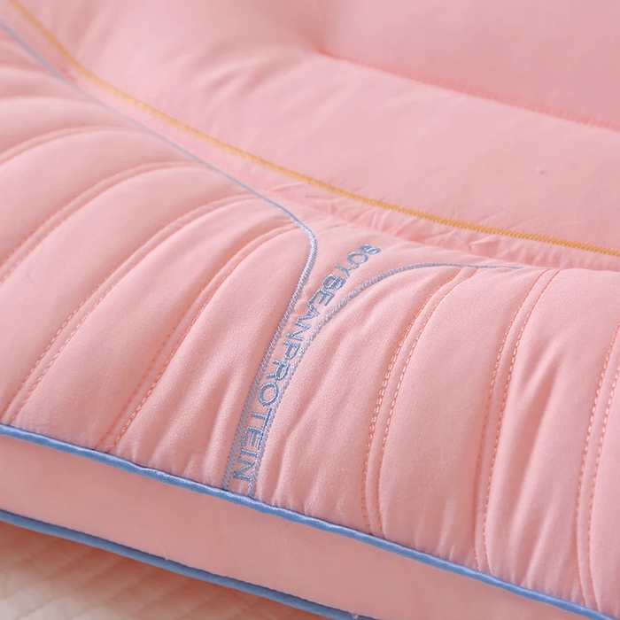 91家纺网 家纺一手货源 找家纺 雅晨枕芯 2025新款大豆蛋白纤维枕三分区立体定型枕头护颈椎助睡眠酒店枕芯 玉色-中枕 48*74cm/只