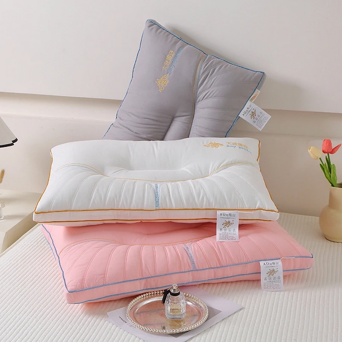 91家纺网 家纺一手货源 找家纺 雅晨枕芯 2025新款大豆蛋白纤维枕三分区立体定型枕头护颈椎助睡眠酒店枕芯 玉色-高枕 48*74cm/只