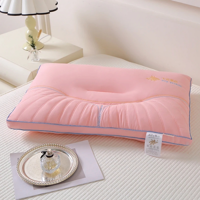 91家纺网 家纺一手货源 找家纺 雅晨枕芯 2025新款大豆蛋白纤维枕三分区立体定型枕头护颈椎助睡眠酒店枕芯 玉色-高枕 48*74cm/只