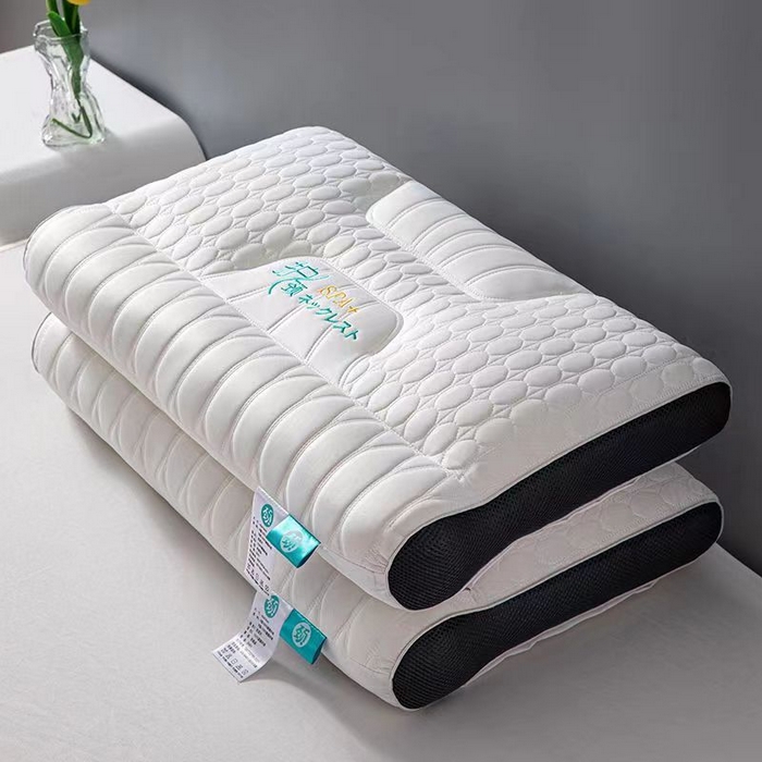 91家纺网 家纺一手货源 找家纺 雅晨枕芯 2025新款护颈助睡眠枕芯SPA乳胶反牵引枕枕头枕芯 黑色-高枕 48*74cm/只