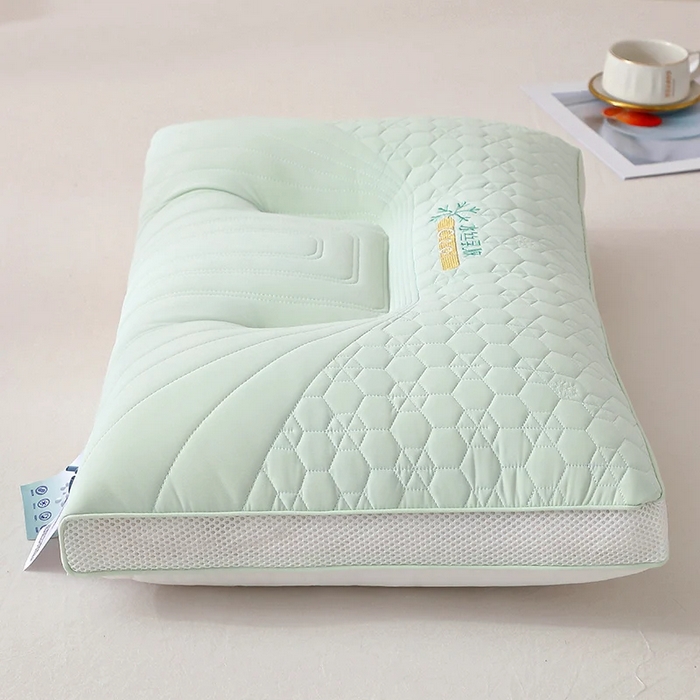 91家纺网 家纺一手货源 找家纺 雅晨枕芯 2025新款简约纯色冰丝乳胶枕枕头枕芯 浅绿-凉感雪花商务舱乳胶层枕 48*74cm/只