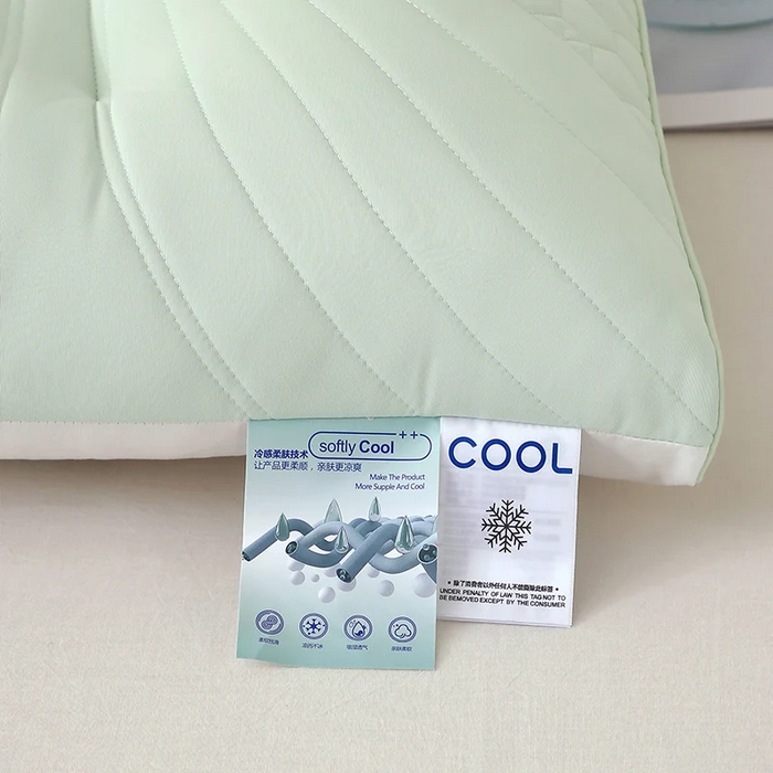 91家纺网 家纺一手货源 找家纺 雅晨枕芯 2025新款简约纯色冰丝乳胶枕枕头枕芯 浅绿-凉感雪花商务舱乳胶层枕 48*74cm/只