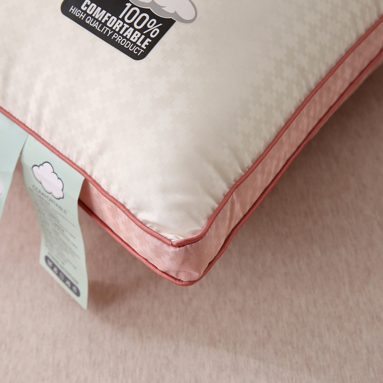 91家纺网 家纺一手货源 找家纺 雅晨枕芯 2025新款亲肤云柔枕云朵羽丝绒枕云感立体舒适枕芯枕头 立体云感舒适粉-低枕 48*74cm/只