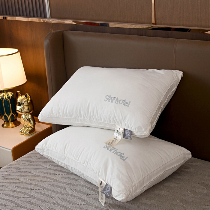 91家纺网 家纺一手货源 找家纺 雅晨枕芯 2025新款全棉纯棉A类星级酒店枕芯枕头母婴羽丝枕头单人宿舍枕 全棉酒店高枕 48*74cm/只