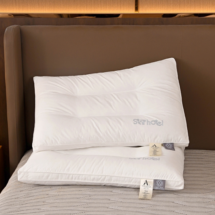 雅晨枕芯 2025新款全棉纯棉A类星级酒店枕芯枕头母婴羽丝枕头单人宿舍枕 全棉酒店中枕 48*74cm/只