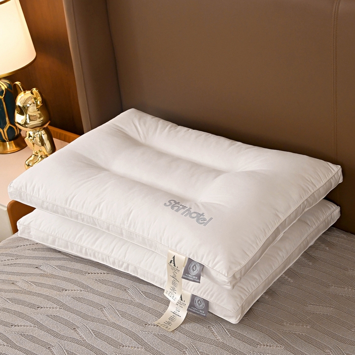 91家纺网 家纺一手货源 找家纺 雅晨枕芯 2025新款全棉纯棉A类星级酒店枕芯枕头母婴羽丝枕头单人宿舍枕 全棉酒店中枕 48*74cm/只