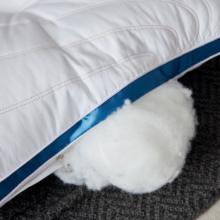 91家纺网 家纺一手货源 找家纺 雅晨枕芯 2025新款全棉纯棉保健护颈枕枕头枕芯 全棉保健护颈枕时尚蓝 48*74cm/只