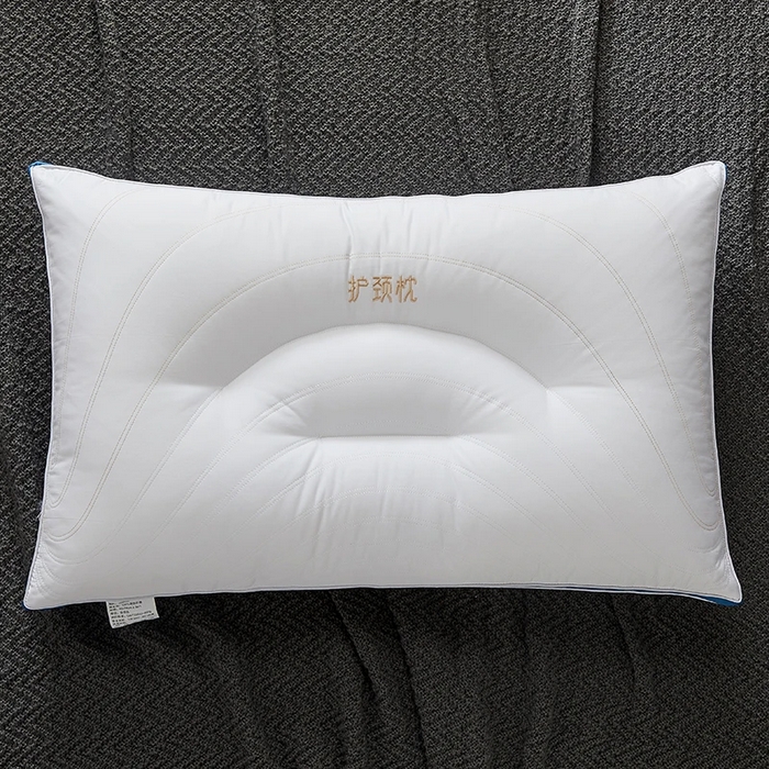 91家纺网 家纺一手货源 找家纺 雅晨枕芯 2025新款全棉纯棉保健护颈枕枕头枕芯 全棉保健护颈枕时尚蓝 48*74cm/只