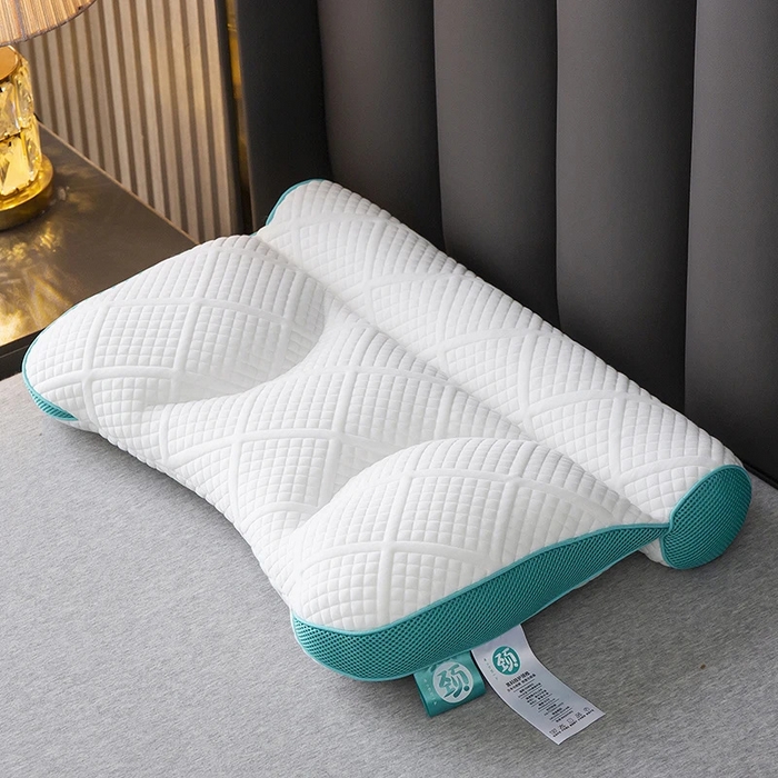 91家纺网 家纺一手货源 找家纺 雅晨枕芯 2025新款柔软枕芯二代反牵引护颈枕针织护颈羽丝绒枕头枕芯 蓝色 40x58cm/只