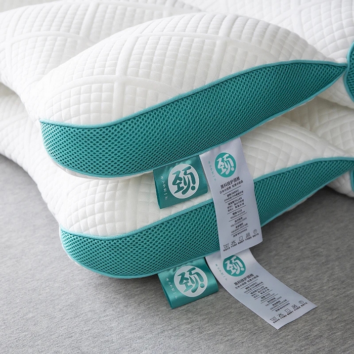 91家纺网 家纺一手货源 找家纺 雅晨枕芯 2025新款柔软枕芯二代反牵引护颈枕针织护颈羽丝绒枕头枕芯 蓝色 40x58cm/只