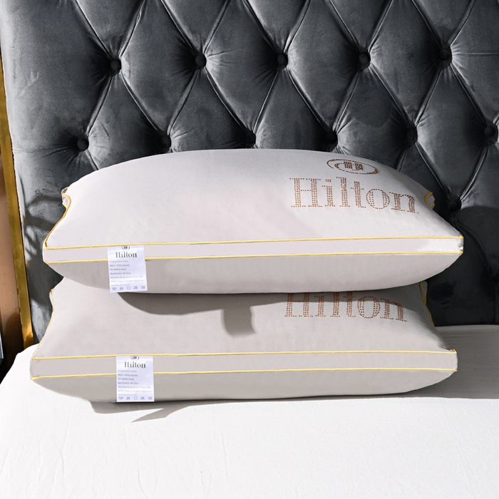 雅晨枕芯 2025新款烫钻酒店枕舒适柔软羽丝绒枕头枕芯 灰色-高枕 48*74cm/只