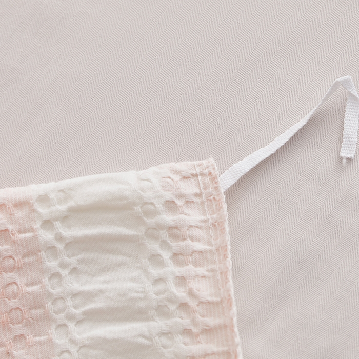 91家纺网 家纺一手货源 找家纺 怡家居 2025新款全棉纯棉提花华夫格渐变色四件套 极光渐变粉