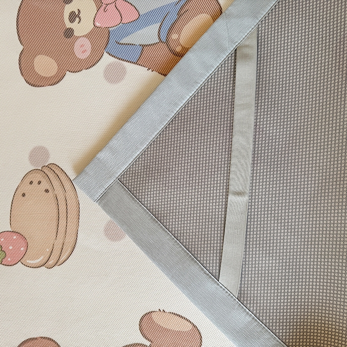 91家纺网 家纺一手货源 找家纺 安哆啦家纺 2025新款A类小清新卡通学生季宿舍床儿童用冰藤凉席席子两件套 冰藤席-蛋糕小熊