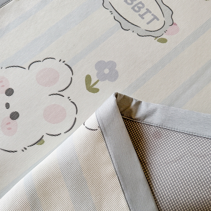 91家纺网 家纺一手货源 找家纺 安哆啦家纺 2025新款A类小清新卡通学生季宿舍床儿童用冰藤凉席席子两件套 冰藤席-花中兔