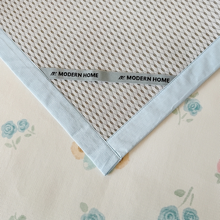 91家纺网 家纺一手货源 找家纺 安哆啦家纺 2025新款A类小清新卡通学生季宿舍床儿童用冰藤凉席席子两件套 冰藤席-蓝花小熊