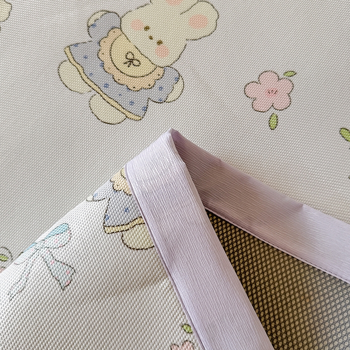 91家纺网 家纺一手货源 找家纺 安哆啦家纺 2025新款A类小清新卡通学生季宿舍床儿童用冰藤凉席席子两件套 冰藤席-萌小兔