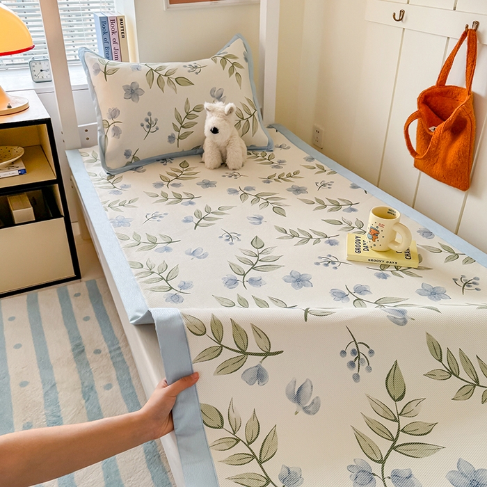 安哆啦家纺 2025新款A类小清新卡通学生季宿舍床儿童用冰藤凉席席子两件套 冰藤席-森林来信