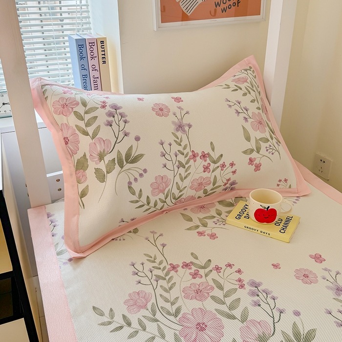 91家纺网 家纺一手货源 找家纺 安哆啦家纺 2025新款A类小清新卡通学生季宿舍床儿童用冰藤凉席席子两件套 冰藤席-夏日初恋