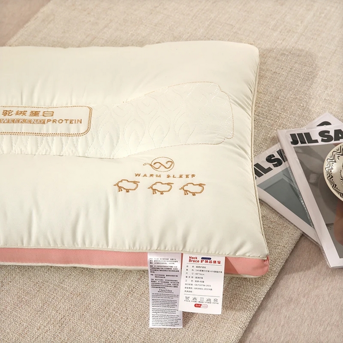 91家纺网 家纺一手货源 找家纺 （总）雅晨枕芯 2025新款驼绒蛋白舒睡成人学生颈椎枕护颈羽丝绒枕头枕芯