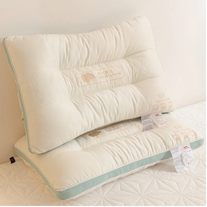 91家纺网 家纺一手货源 找家纺 （总）雅晨枕芯 2025新款驼绒蛋白舒睡成人学生颈椎枕护颈羽丝绒枕头枕芯