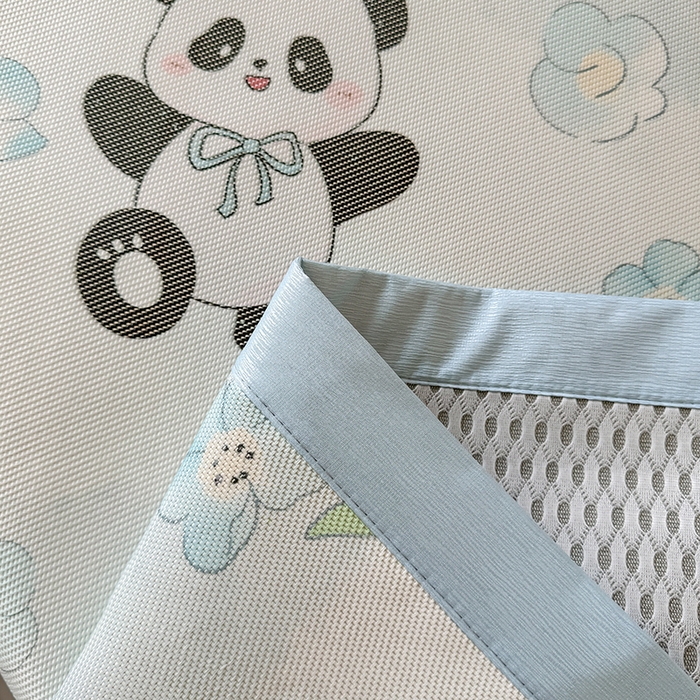 91家纺网 家纺一手货源 找家纺 安哆啦家纺 2025新款A类小清新卡通学生季宿舍床儿童用冰藤凉席席子两件套 冰藤席-熊猫团团