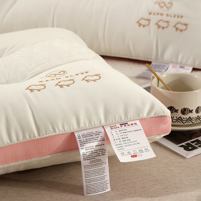 91家纺网 家纺一手货源 找家纺 雅晨枕芯 2025新款驼绒蛋白舒睡成人学生颈椎枕护颈羽丝绒枕头枕芯 粉色 48x74cm/只中枕