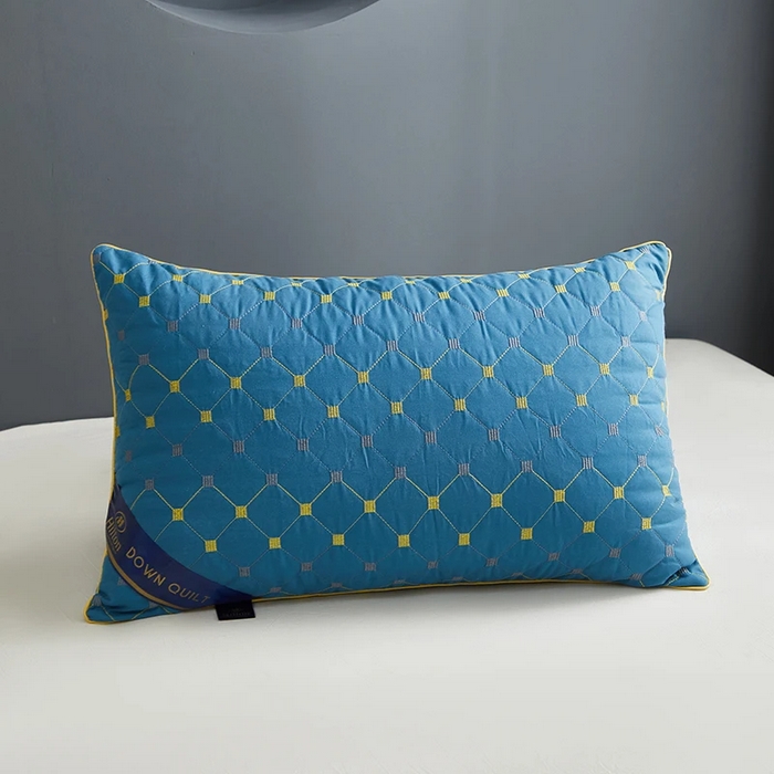 91家纺网 家纺一手货源 找家纺 雅晨枕芯 2025新款满天星双边立体枕头枕芯 双边立体-蓝色-低枕（700g） 48x74cm/只