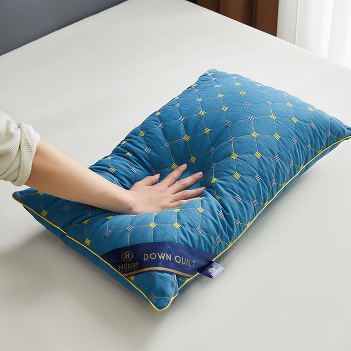 91家纺网 家纺一手货源 找家纺 雅晨枕芯 2025新款满天星双边立体枕头枕芯 双边立体-蓝色-高枕（900g） 48x74cm/只